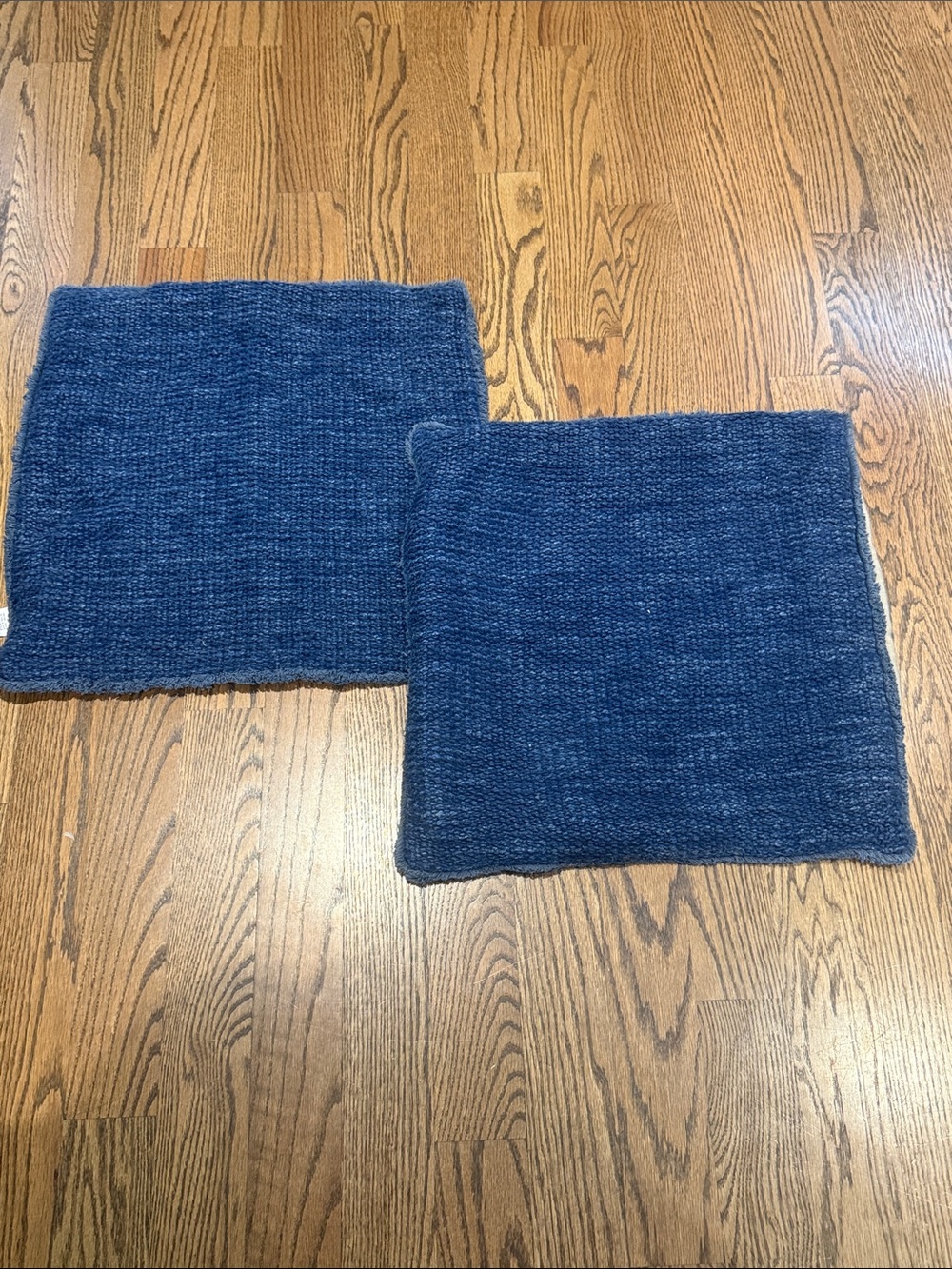 Pair of Pottery Barn Navy Blue Chunky Knit Accent Pillow Covers